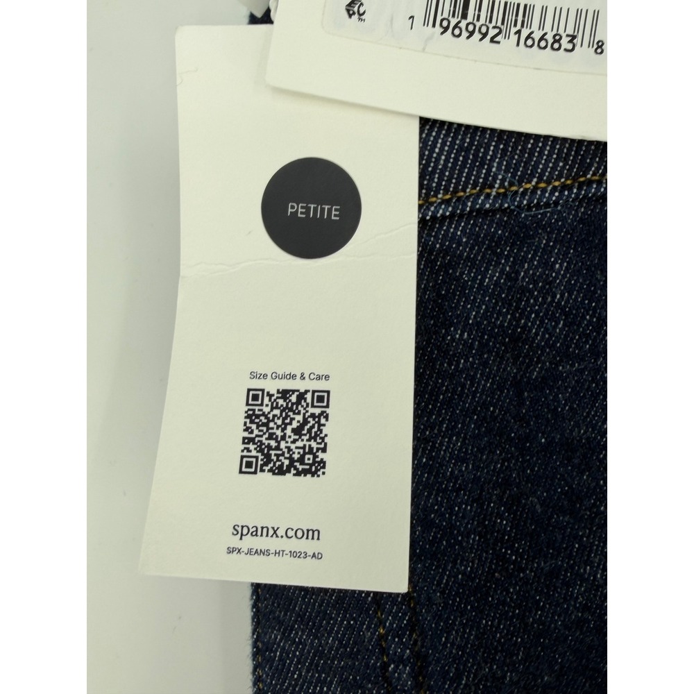 Spanx Womens Large Flare Jeans Raw Indigo Wash Stretch Denim L NEW - Picture 5 of 10